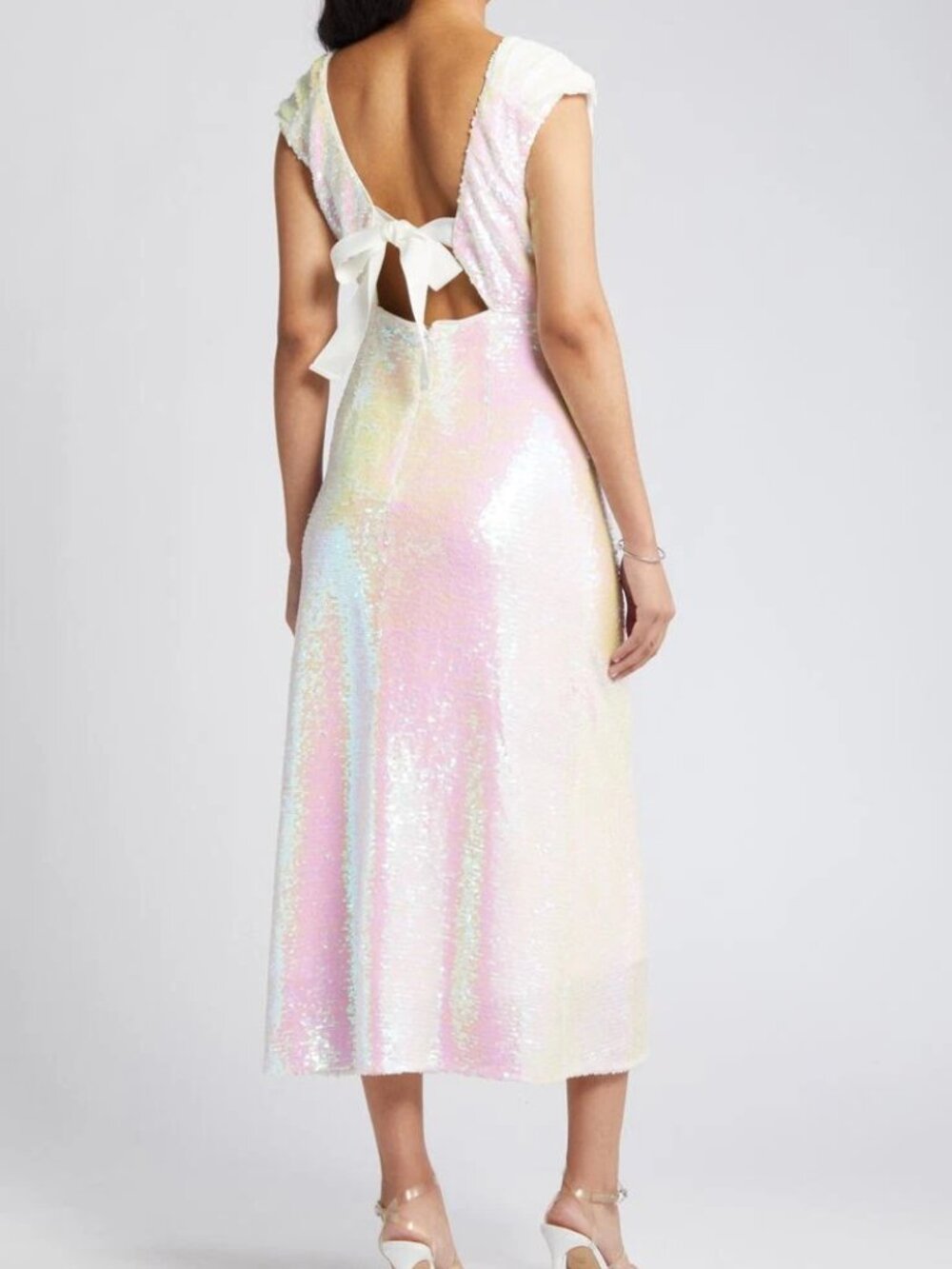 Adelyn Rae Iridescent Sequin Midi Dress